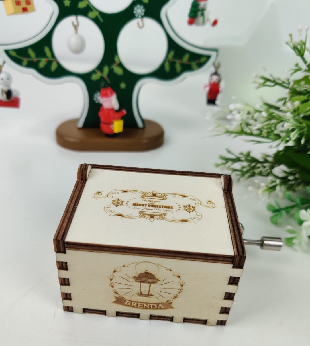 Merry Christmas Music Box Custom - Wooden Music Box